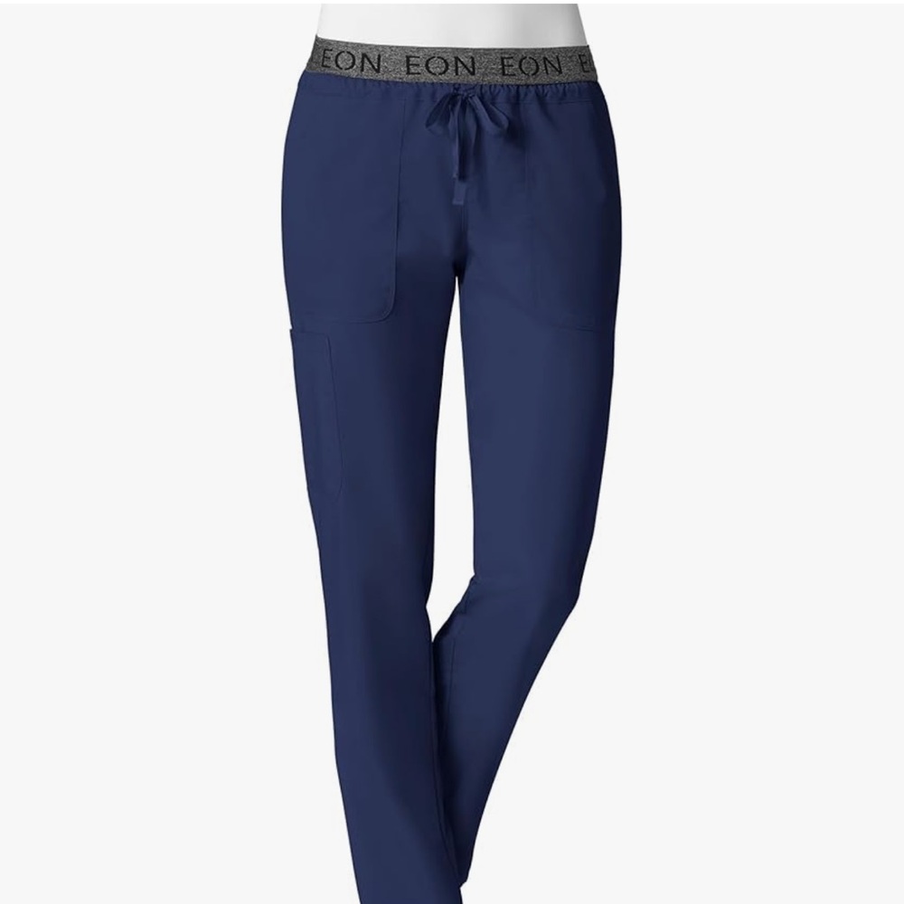 Navy Blue Scrub Pants with Elastic Waistband